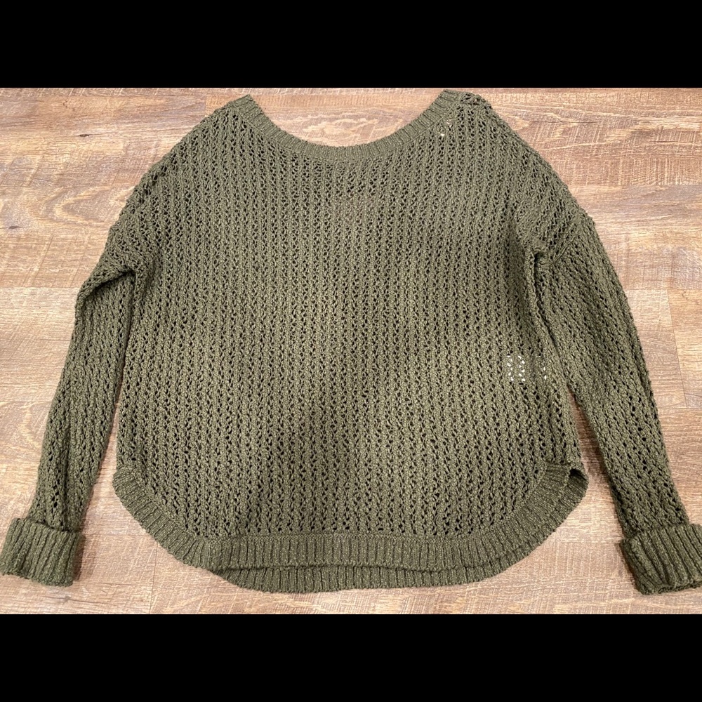 Hollister Navy Green Oversized Sweater Size S